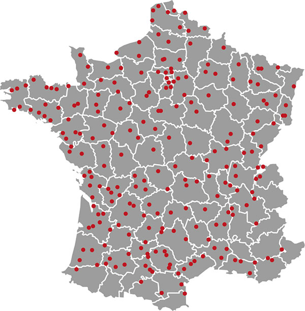 carte des points de vente ouverts